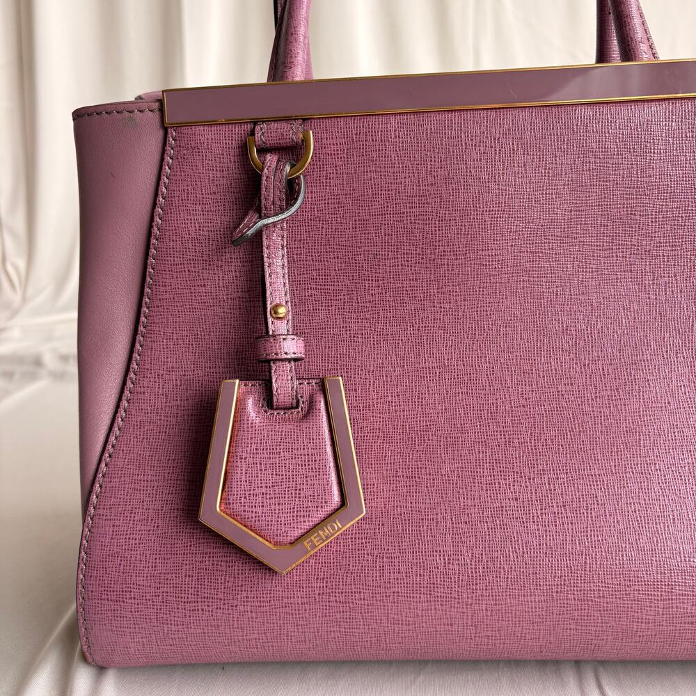 Fendi 2Jours Tote - Lilac/Old Rose Vitello Elite Leather - Picture 4 of 16